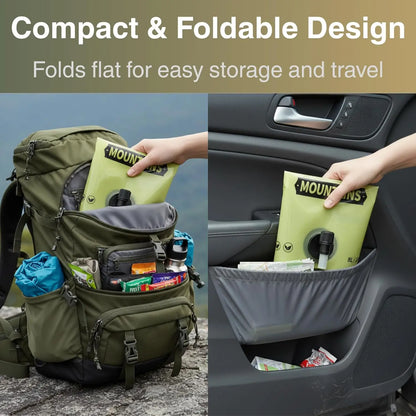 Camping Water Container Collapsible Water Jug with Spout - Reusable Plastic Flasks, Foldable Empty Gallon Jug for Outdoor Hiking