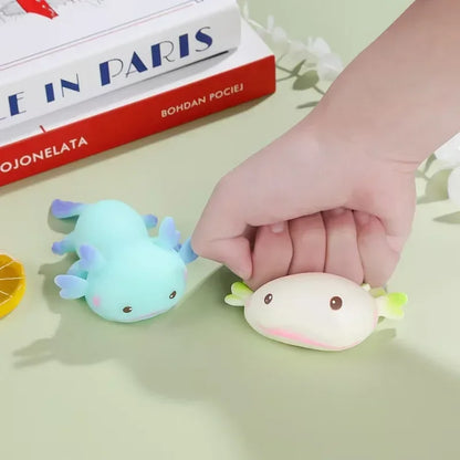 Axolotl Squeeze Ball Cute Fish Relax Cartoon Antistress Squishy Stress Relief Slow Rising For Adult Kids Stretch Toys