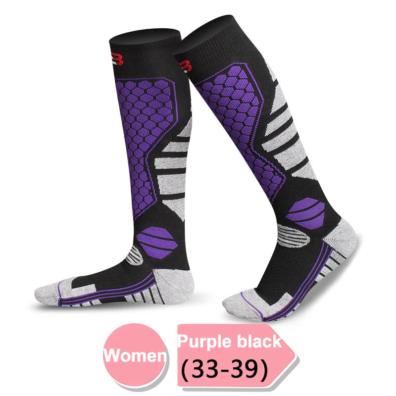 GTUBIKE New Winter Warm Ski Socks Anti-slip Thickened Compression Snowboard Socks Thermal Moisture-wicking Knee High Socks