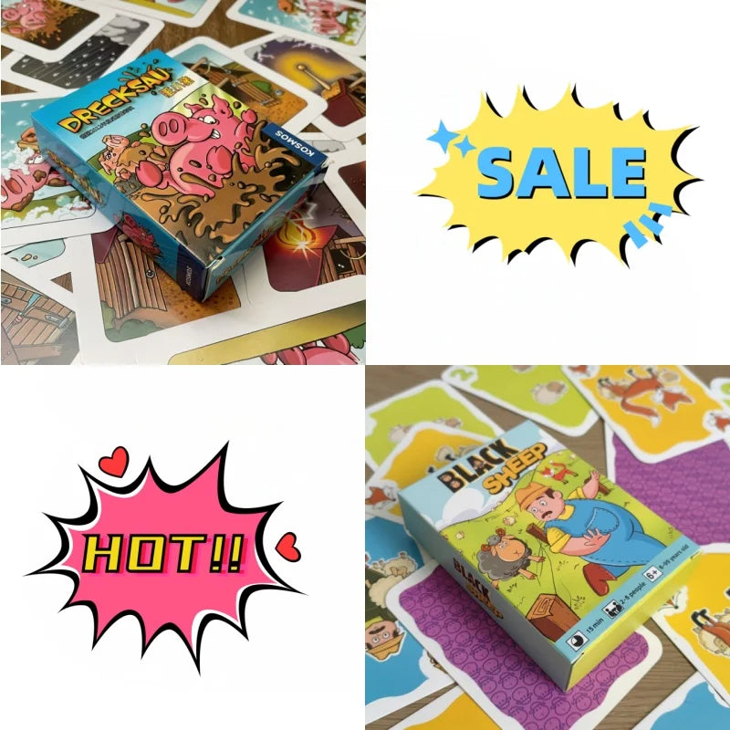 3 types Hot board games Chicken Chiu Chiu Board Game Drecksau Black Sheep Piou Piou Party Game Cards Intellectual Toy Kid Gift