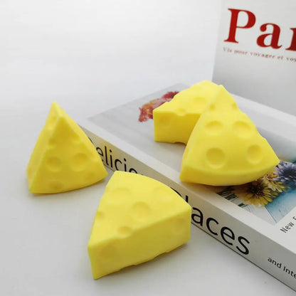 Kids Adult Squeeze Toy Simulation Cheese Squeeze Toys Soft Cute Decompressing Pinching Cheese Sticky Slow Rebound