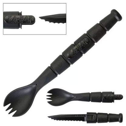 Tactical Mini Cutlery Set EDC Outdoor Multi-Function Tool Fork Spoon Knife Combo Camping Hiking Essential Gear