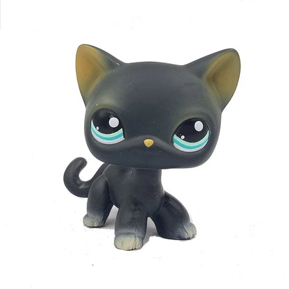 CAT rare pet lps bobble head toys short hair cat standing grey #5 #391 black #336 old original anime figure toys