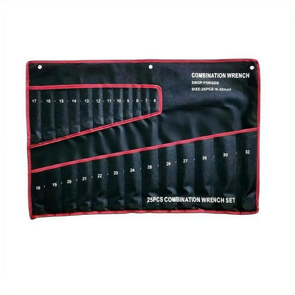 25 Slots Wrench Storage Roll Up Bag Portable Heavy Duty 6-32mm Woven Tool Organizer Pouch Tool Storage Bag Wrench Holder