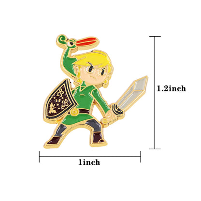Link Enamel Pins Anime Games Lapel Pin Brooches for Backpack Collection Manga Badges Jewelry Accessories