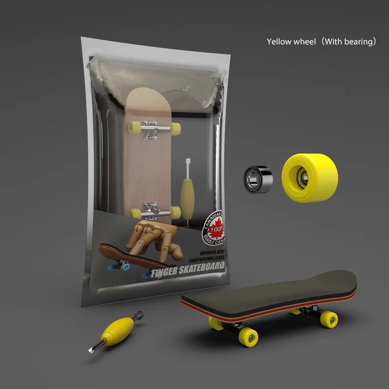 Professional Finger Skateboard Five-Layer Maple Wood Bearing Alloy Wheel Fingertip Skateboard Venue Swingable Toy