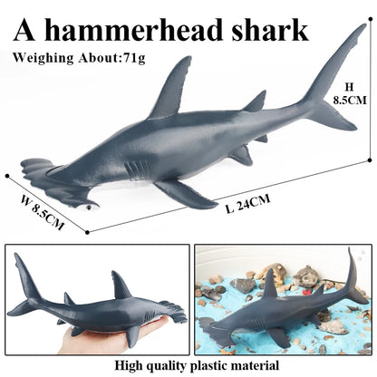 Oenux Savage Marine Sea Life Megalodon Action Figure Classic Ocean Animals Big Shark Fish Model PVC Collection Toy For Kids Gift