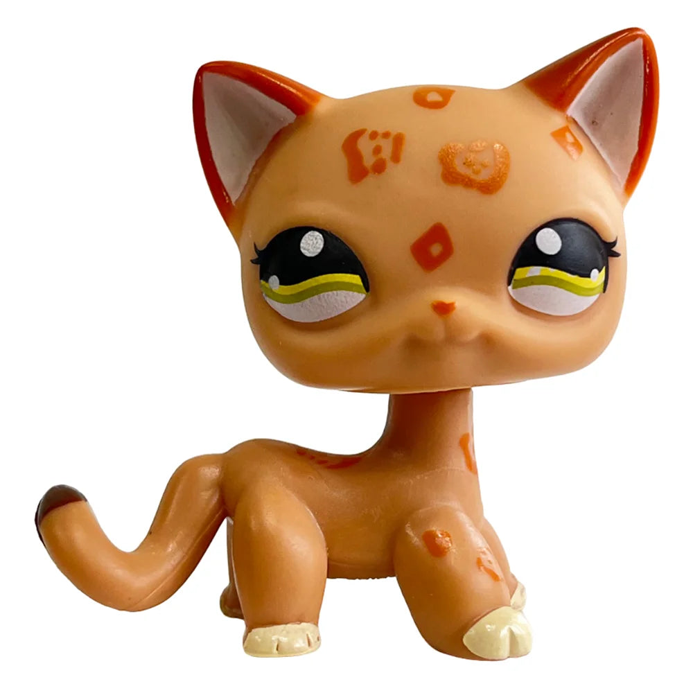CAT rare pet lps bobble head toys short hair cat standing grey #5 #391 black #336 old original anime figure toys