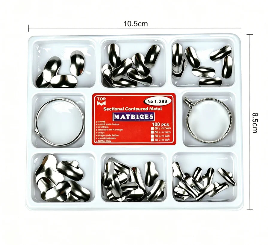 100Pcs Dental Matrix Sectional Contoured Metal Matrices Bands Dental Matrix Rings Full Teeth Replacement Dentsit Oral Care
