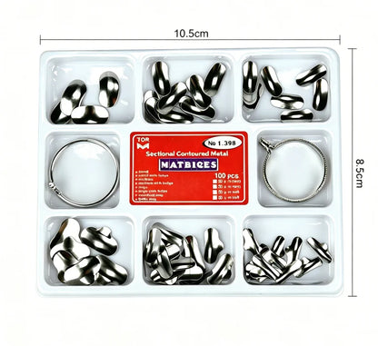 100Pcs Dental Matrix Sectional Contoured Metal Matrices Bands Dental Matrix Rings Full Teeth Replacement Dentsit Oral Care