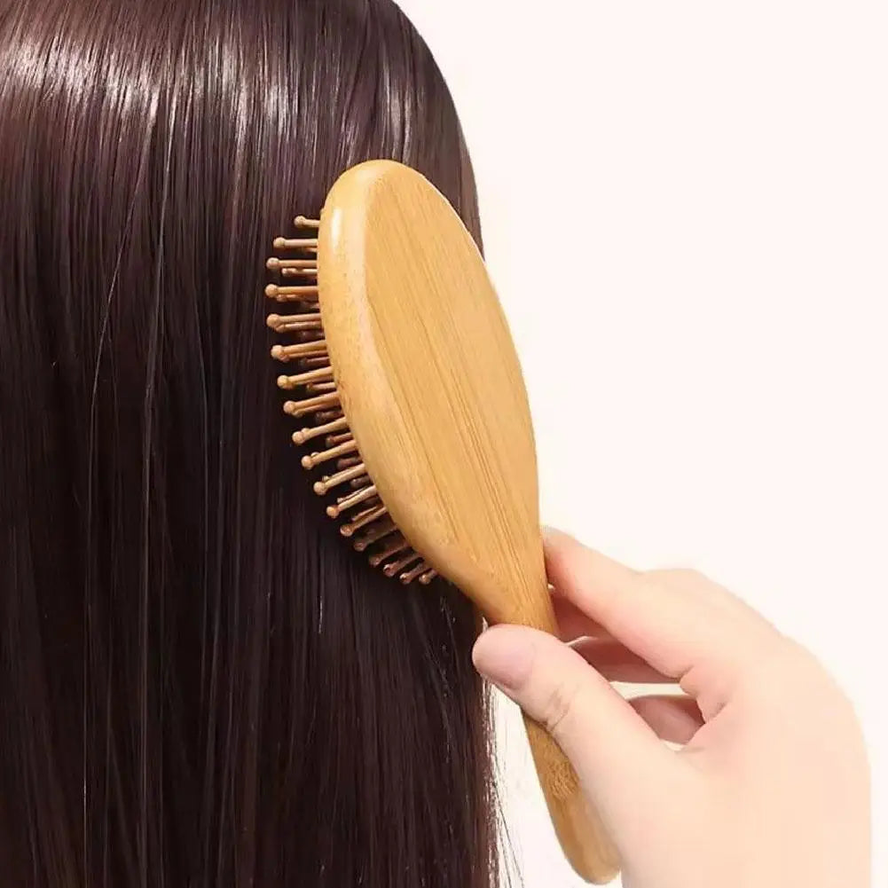 Bamboo Hair Brush,Natural Wooden Bamboo Comb Paddle Detangling Hair Brush Wide-tooth And Tail Comb For Thick/Thin/Curly/Dry Hair