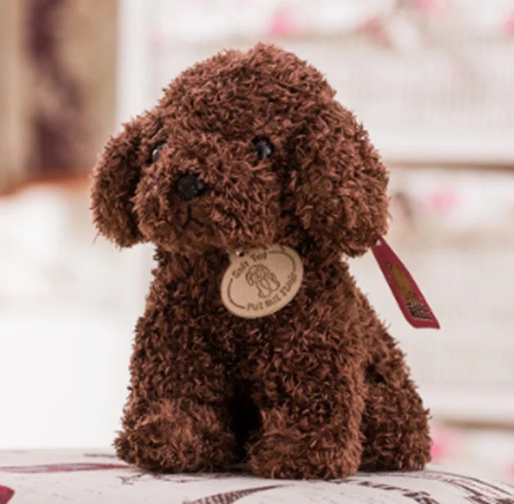 20CM Cute Teddy Dog Plush Toy Curly Dog Doll With Hanging Tag Simulation Dog To Send Children's Birthday Gift