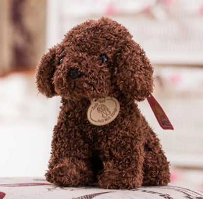 20CM Cute Teddy Dog Plush Toy Curly Dog Doll With Hanging Tag Simulation Dog To Send Children's Birthday Gift