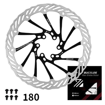 BUCKLOS Ultralight MTB Bike Hydraulic Disc Brake Rotor 160/180/203mm Mountain Road Racing Bicycle Brake Disc with 6 Free Bolts
