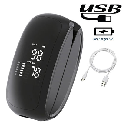 Rechargeable Medical Oximeter Strap Lanyard Fingertip Pulse Oximeter Blood Oxygen Saturation Monitor Digital LED Display Child