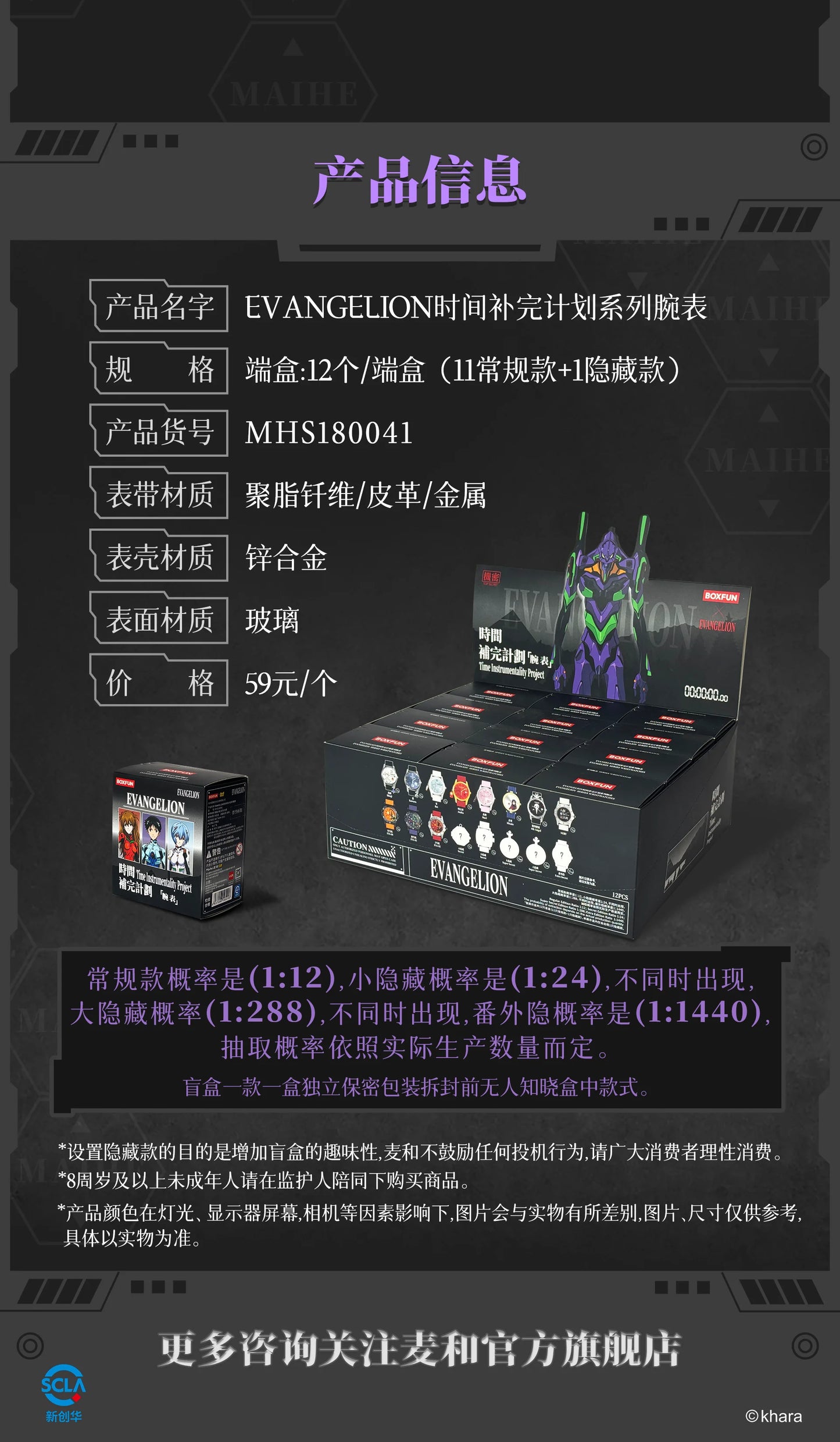 Original Boxfun Eva Evangelion The Final Mission Series Wrist Watch Blind Box Asuka Anime Peripheral Ornament Collection Gift