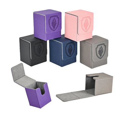 Premium Magnetic Card Deck Box - Secure Showcase for 110+ Cards, Durable Faux Leather, Display Window, Ideal for Sport，Game card
