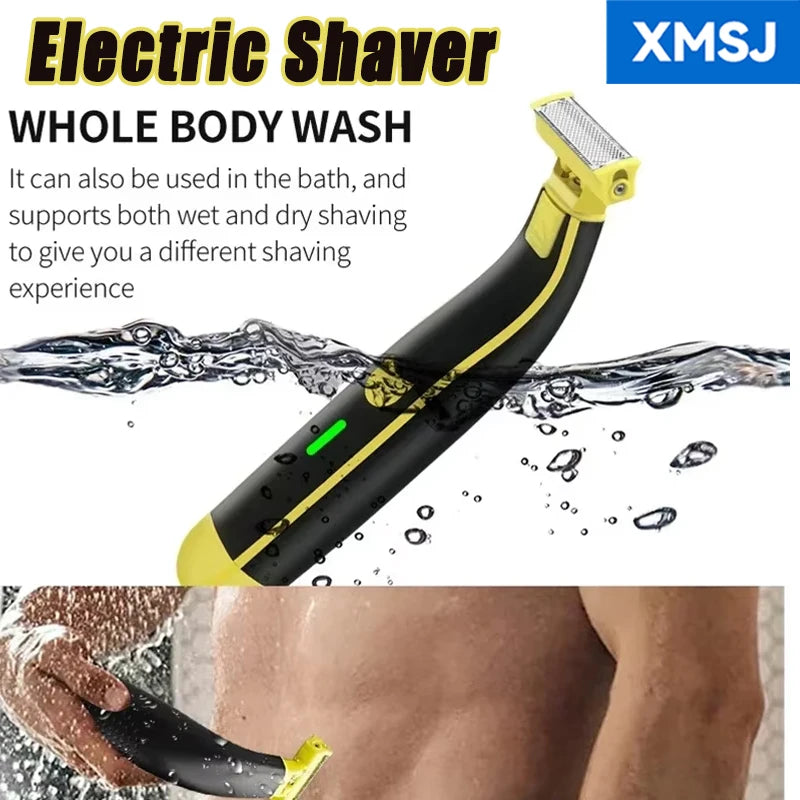 XMSJ Electric Shaver Wet and Dry Razor Double-sided Blade USB Rechargeable Portable Travel T-Shaped Hair Beard Trimmer