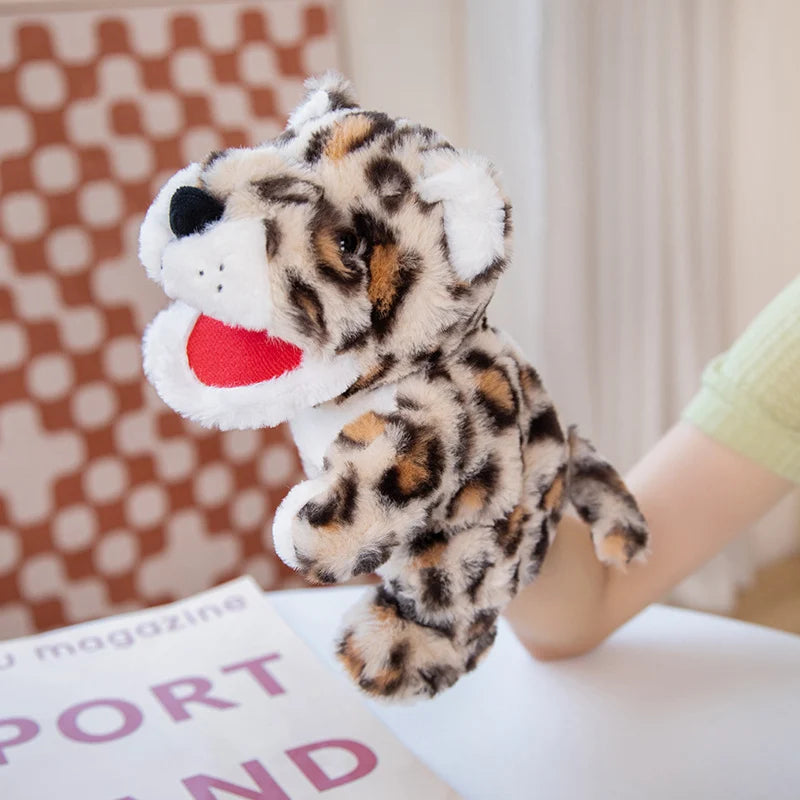 Cartoon Animal Hand Puppet Parent-child Game Doll Husky Fox Bear Dog Pig Tiger Lion  Appease Toys Birthday Gifts For Children ﻿