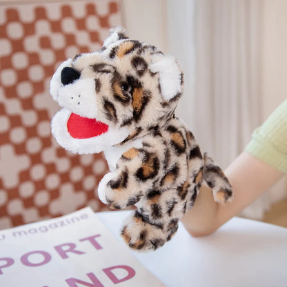 Cartoon Animal Hand Puppet Parent-child Game Doll Husky Fox Bear Dog Pig Tiger Lion  Appease Toys Birthday Gifts For Children ﻿