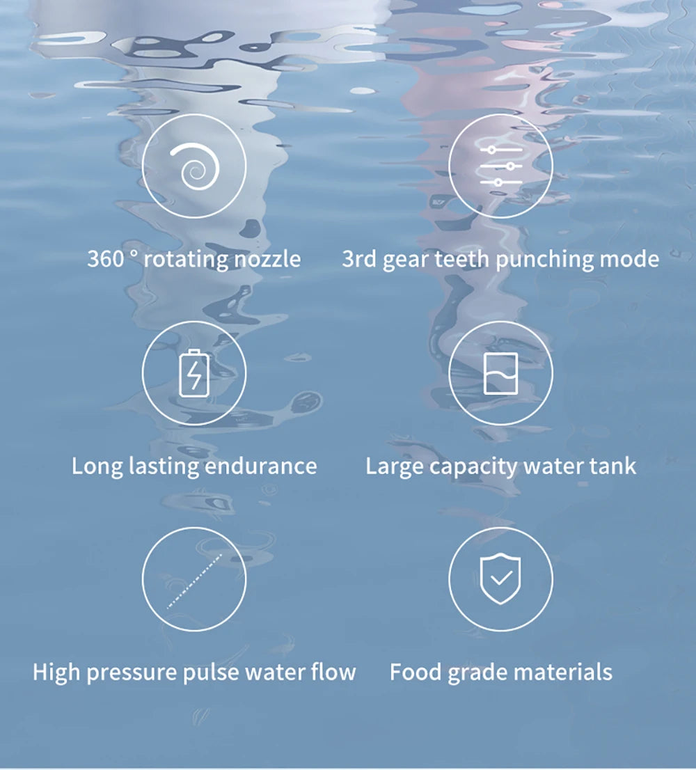 Teeth Water Flosser Electric Oral Irrigator Portable Home Dental Cleaning Teeth Rechargeable Waterproof Teeth Cleaner Oral Care