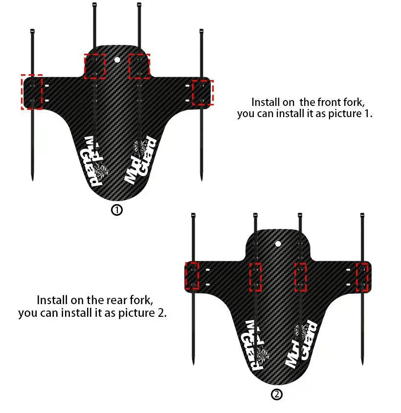 Carbon Pattern Bicycle Fender Portable Road Mountain Bike Mud Guard Bike Front Rear Wheel Mudguard Ultralight MTB Fender