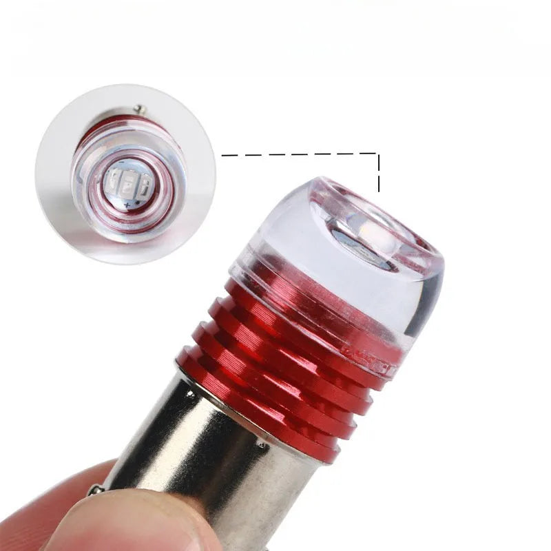 10pcs Car 12V LED Rear Taillight Tail Brake Light Strobe Flashing LED Lamp Motorcycle Warning Light Bulb Red Stronger Light