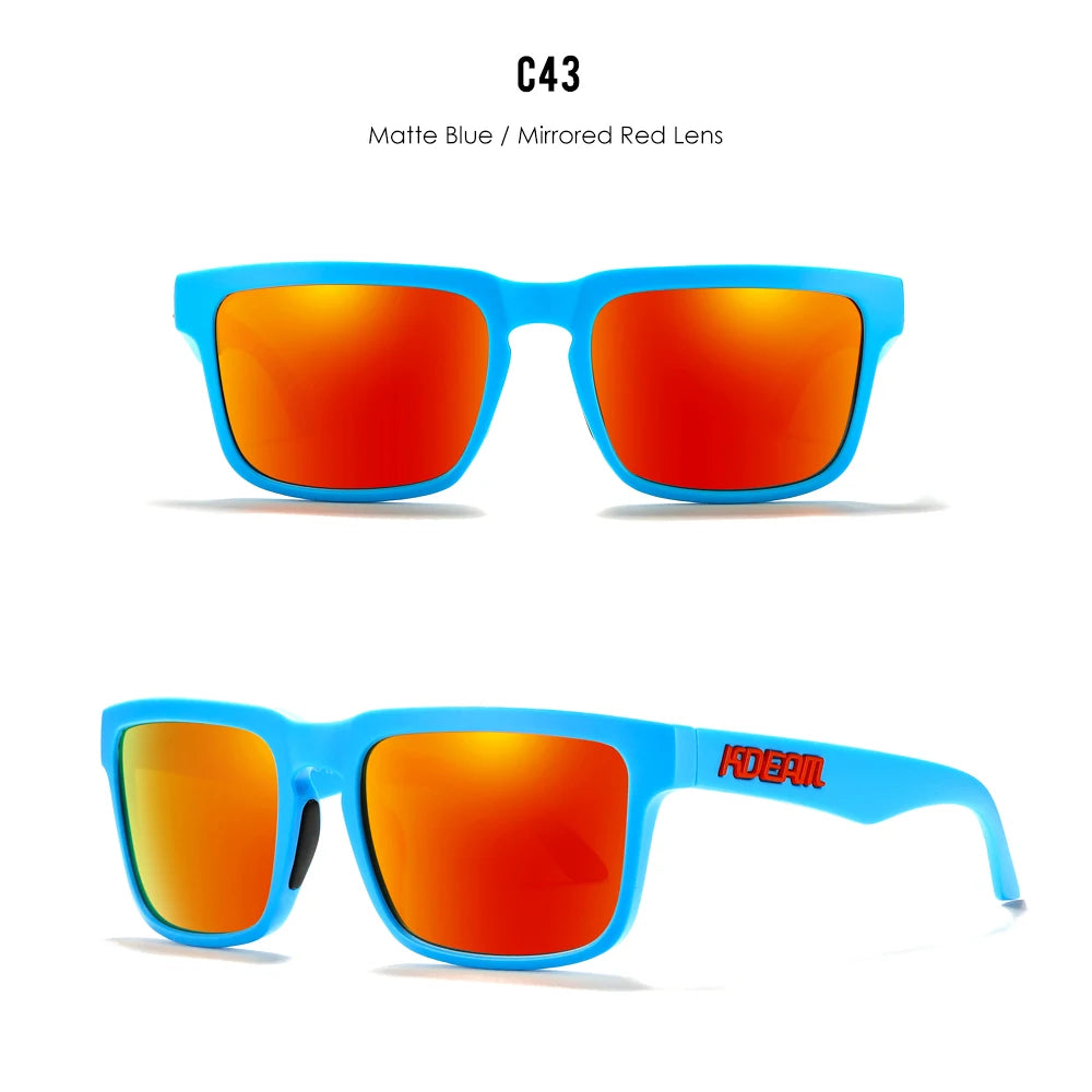 KDEAM Men's Polarized Sunglasses Square Casual Outdoors Sun Glasses Women Unisex Sunglass For Couple With Zipper Case