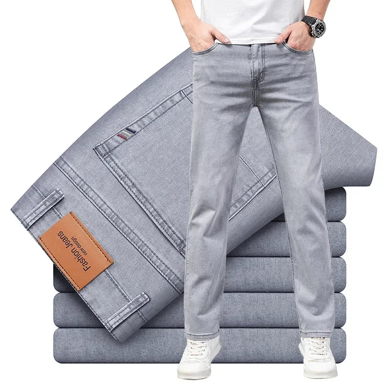 Men's Lightweight High-Waist Stretch Jeans