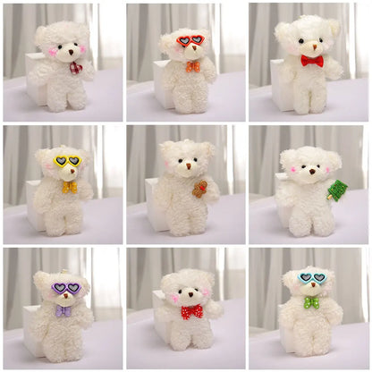 12cm Cute Bear Plush Keyring Pendant Soft Stuffed Plush Keychain Toy Backpack Pendant Birthday Gifts for Children