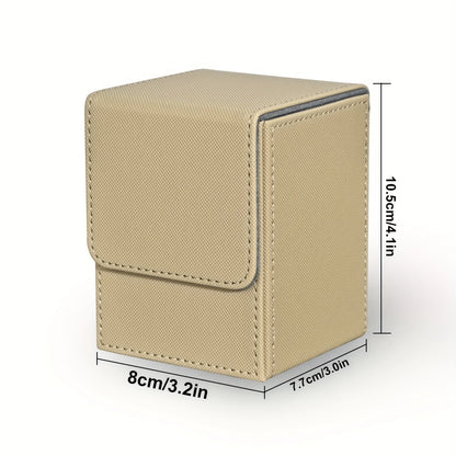 Card Deck Box,Card Storage Box holds 100+ Single Sleeved Cards, PU Leather Magnetic Closure for Magic cards TCG cards