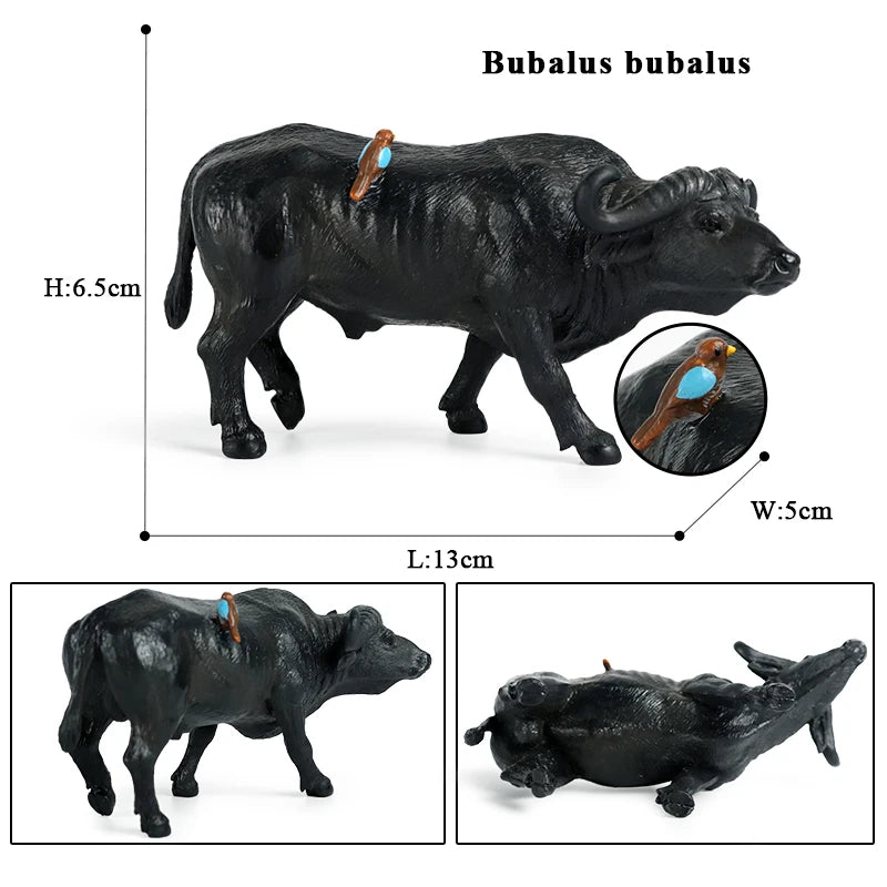 Oenux Simulation Cute Farm Animals Milk Cow Cattle Calf Angus Bull OX Buffalo Model Action Figures Educational Cute Toy Kid Gift