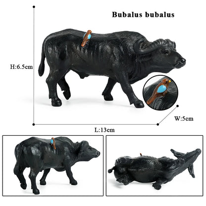Oenux Simulation Cute Farm Animals Milk Cow Cattle Calf Angus Bull OX Buffalo Model Action Figures Educational Cute Toy Kid Gift