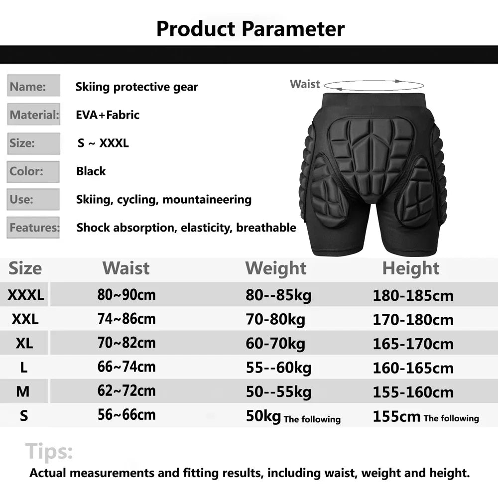 New Ski Shorts Skating Hip Protector Skiing Snowboard Shorts Protective Gear Sport MTB Cycling Motocross Hip Knee Elbow Paddeds