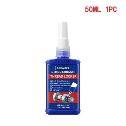 LOOLIFL Blue Thread Locker 243 Nuts-Bolts Locker, Screw Adhesive Lock Tight Seal Fasteners Anaerobic Curing Metal Glue,Rustproof