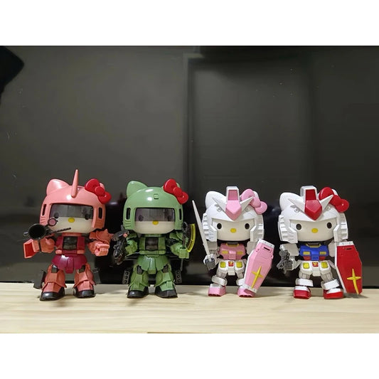 In Stock Hello Kitty 1/144 Scale Cute Cat Collection Assembly Model Kit Action Figure Collectible Toy For Decoration