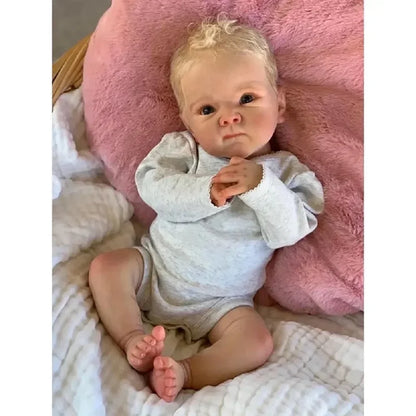 18-20Inch Full Body Vinyl Bettie Bebe Reborn Boy / Girl With Rooted White Gold Hair Washable Handmade Lifelike Real Reborn Doll