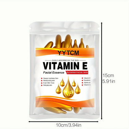 Vitamin E Deep Moisturizing Capsule Essence, Hydrates and Smooths Skin, Contains Plant-Based Squalane, Vitamin C, Deep Hydration and Brightening Skin Essence (0.4Gx30 Capsules)/Bag-1 Bag