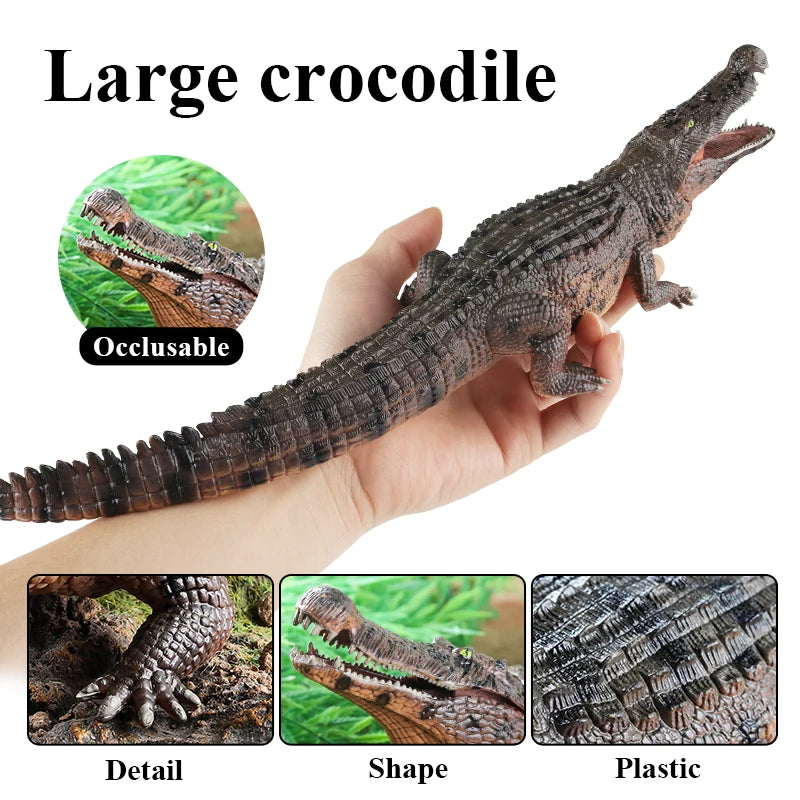 Oenux Wild Animals Action Figures Simulation Sarcosuchus Crocodiles Boar Croc Model PVC Collection Decorate Kids Educational Toy