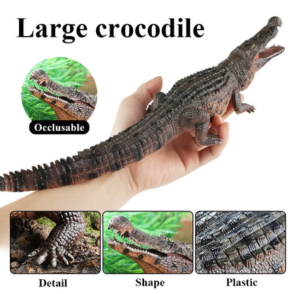 Oenux Wild Animals Action Figures Simulation Sarcosuchus Crocodiles Boar Croc Model PVC Collection Decorate Kids Educational Toy