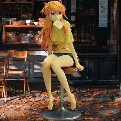 25cm 9.8 inch Anime Asuka Langley Soryu Action Figures Pvc Statue Desktop Ornamen Collection Statue Model Decoration Room Gift