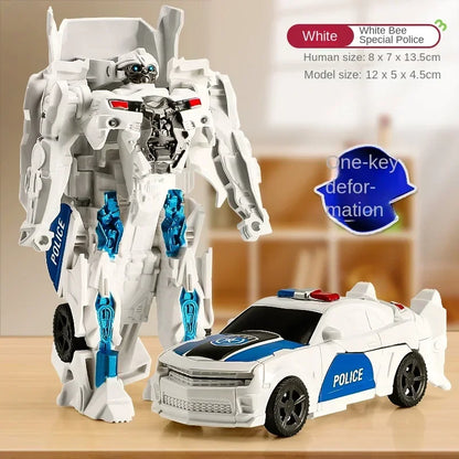 Transformation Car Toy One Step Deformation Robot Action Figure Model Kid Puzzle Toy Anime Robot Model Deformation Car