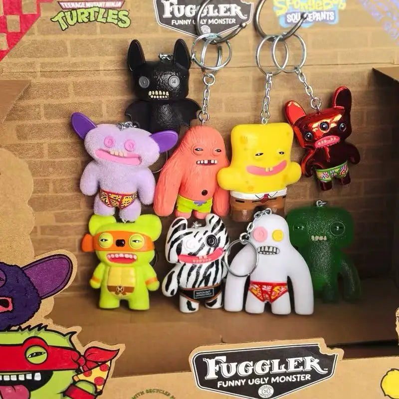 Original Fuggler Random Keychain Blind Box 2 Figure Ugly Funny Monster Tooth Wide Eyed Weirdo Collection Model Bag Pendant