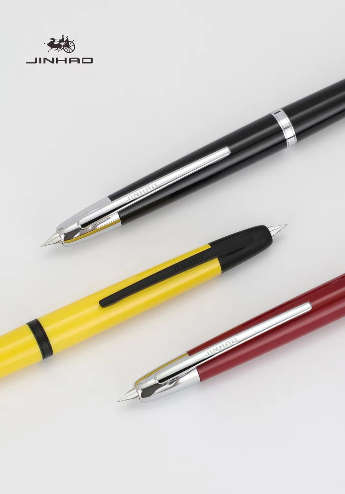 Jinhao 20 Press Retractable Fountain Pen EF/F Nib with Converter Resin Writing Gift Pen