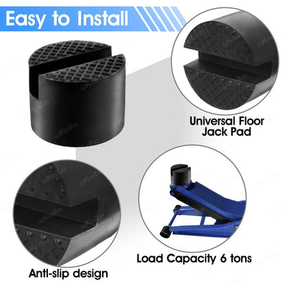Universal Car Lift Jack Support Stand Rubber Pads Frame Protector Wheel Dolly Slotted Floor Frame Rail Adapter Repair Tools