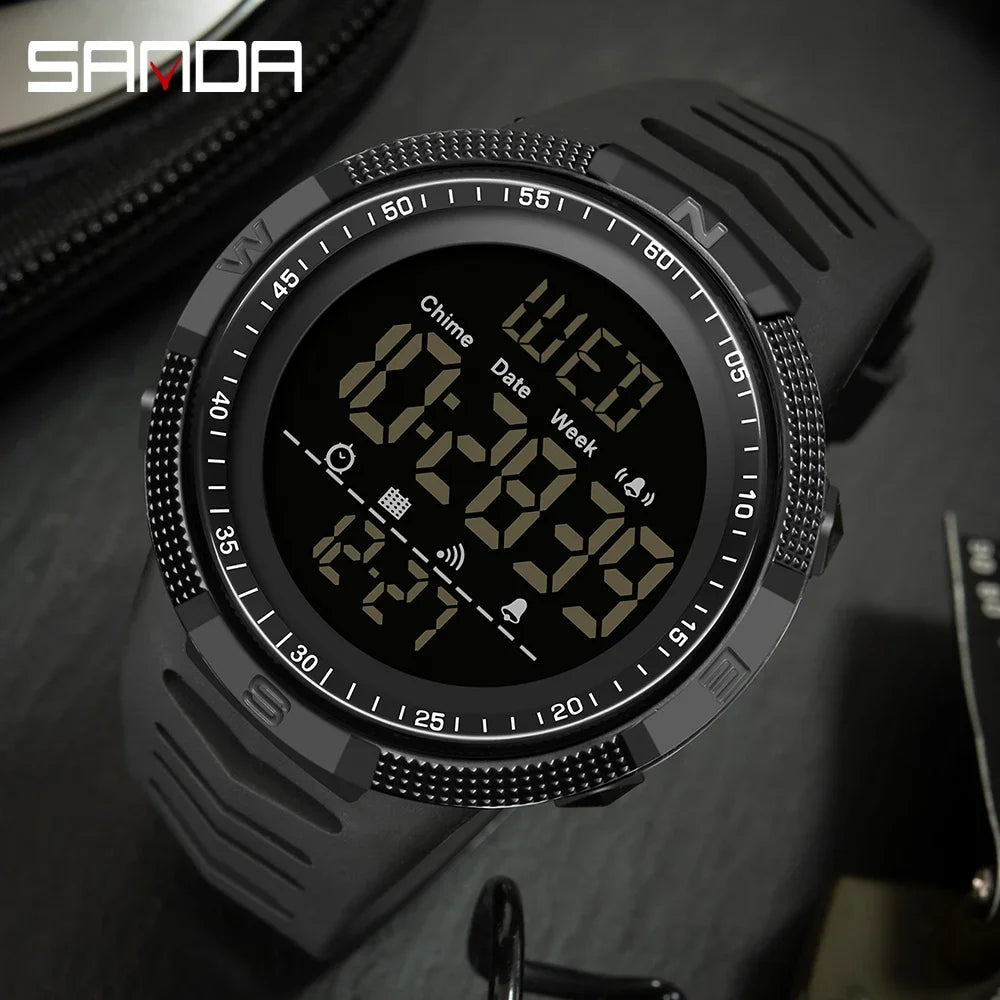 SANDA 6014 Military Sport Watch for Men Clock Digital Wristwatches Shockproof Countdown Waterproof Bracelet Relojes Para Hombre