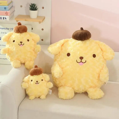 Japanese Anime Peripherals Sanrio Pom Pom Purin Doll Soft Stuffed Anime Plushies Pompompurin Plush Toy Sofa Bed Home Decor Gifts