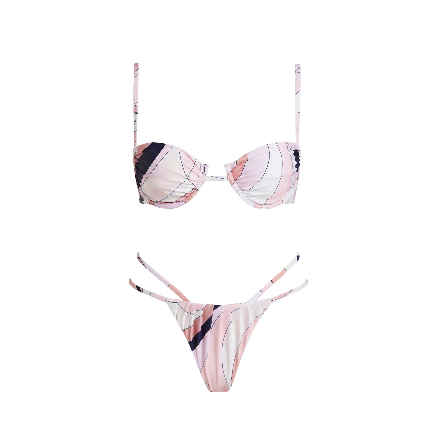 Sexy Women 2Pcs Halter Bikini Swimsuits Female Push Up Swimwear Micro Bikinis Bathingsuit Swim Suit Beachwear Printed Biquini
