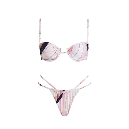 Sexy Women 2Pcs Halter Bikini Swimsuits Female Push Up Swimwear Micro Bikinis Bathingsuit Swim Suit Beachwear Printed Biquini