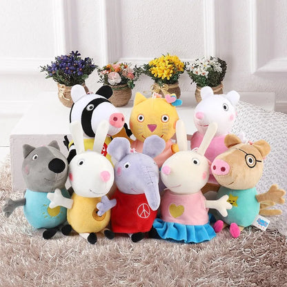 Genuine Peppa Pig Plush Pig Kids Toys 19CM Pet Dinosaur Teddy Bear Soft Stuffed Anime Figure Doll Children's Birthday Gifts